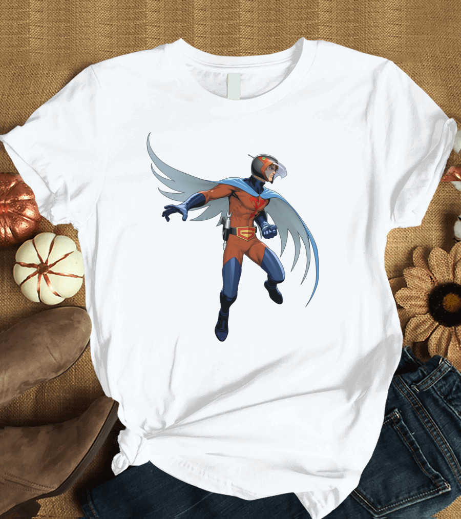 Jason Battle of the Planets G-Force Character with Winged Cape and Helmet T-Shirt