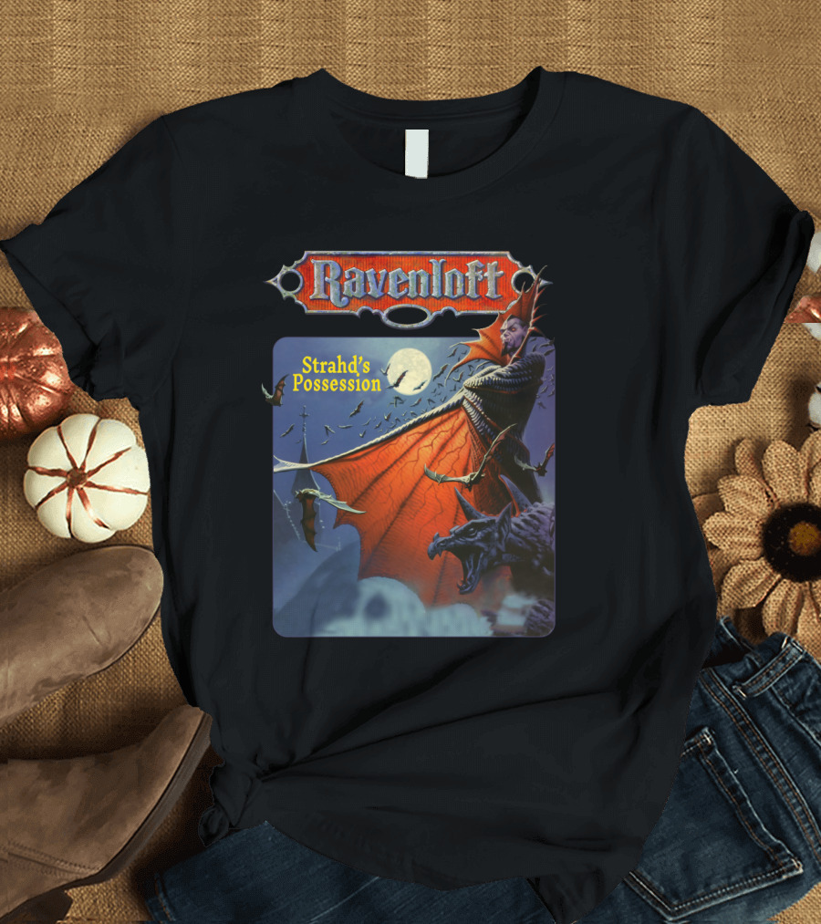 Ravenloft Strahd's Possession Vampire Moon Bats Wings Gargoyle T-Shirt