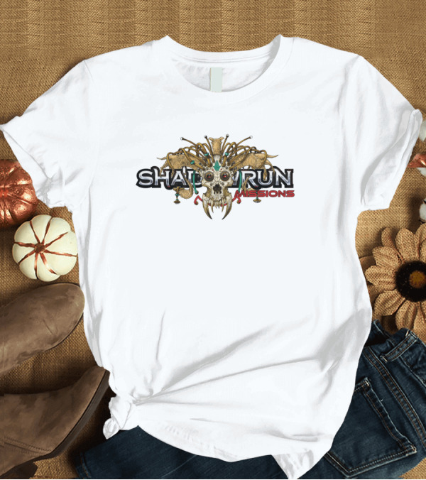 T-Shirt: Shadowrun Missions Skull with Horns and Jewels T-Shirt Shadowrun Missions Skull with Horns and Jewels T-Shirt
