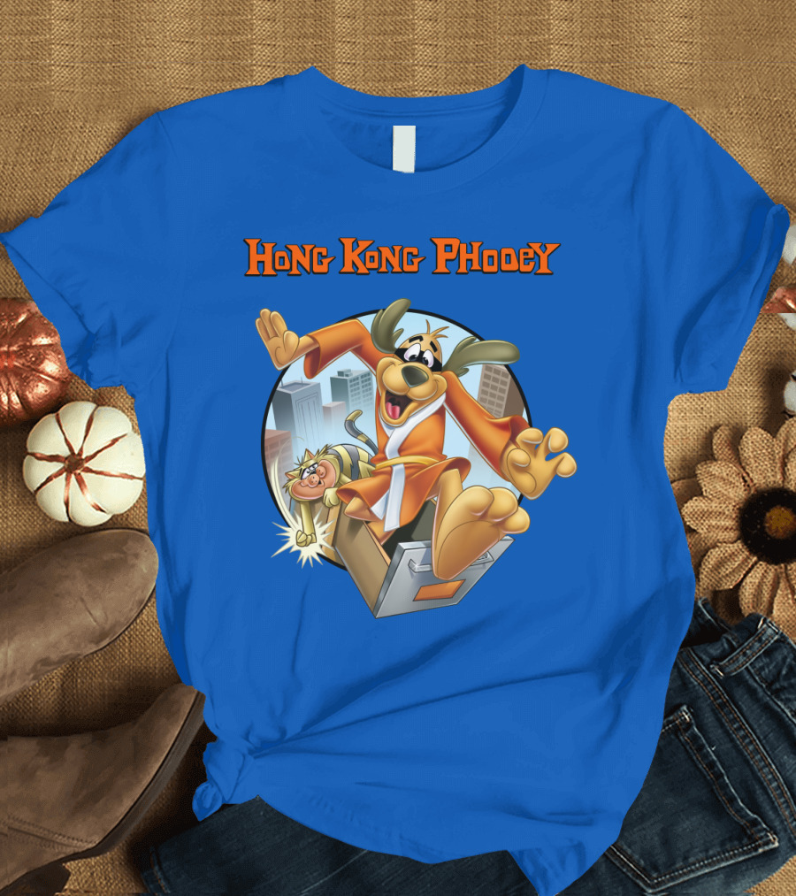 Hong Kong Phooey Animated Character in City Scene T-Shirt