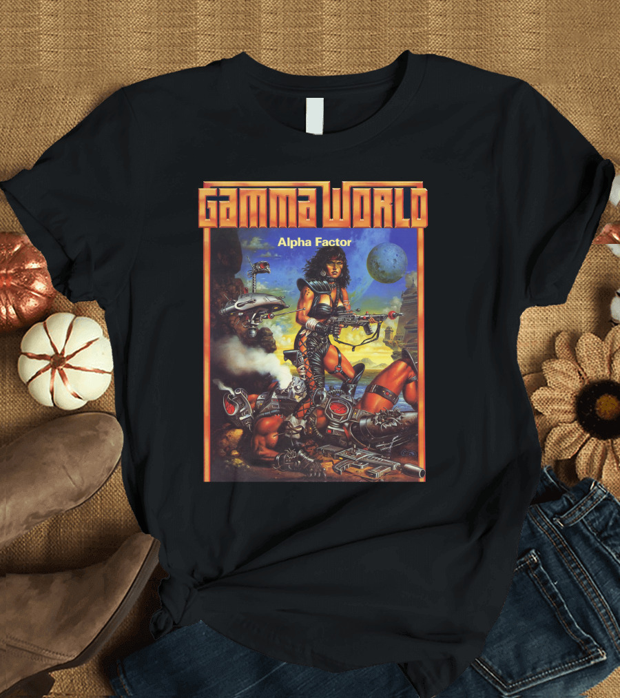 Gamma World Alpha Factor Futuristic Battle Planet Adventure T-Shirt