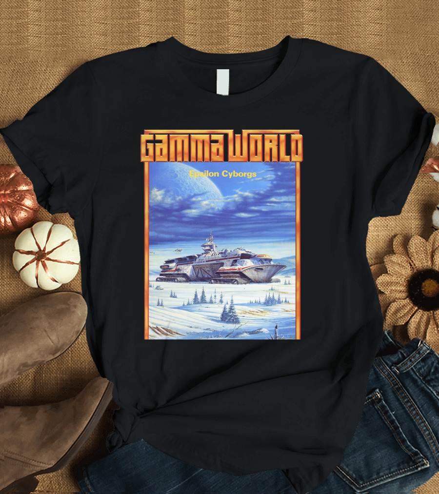 Gamma World Epsilon Cyborgs Snowy Landscape Spaceship Adventure T-Shirt