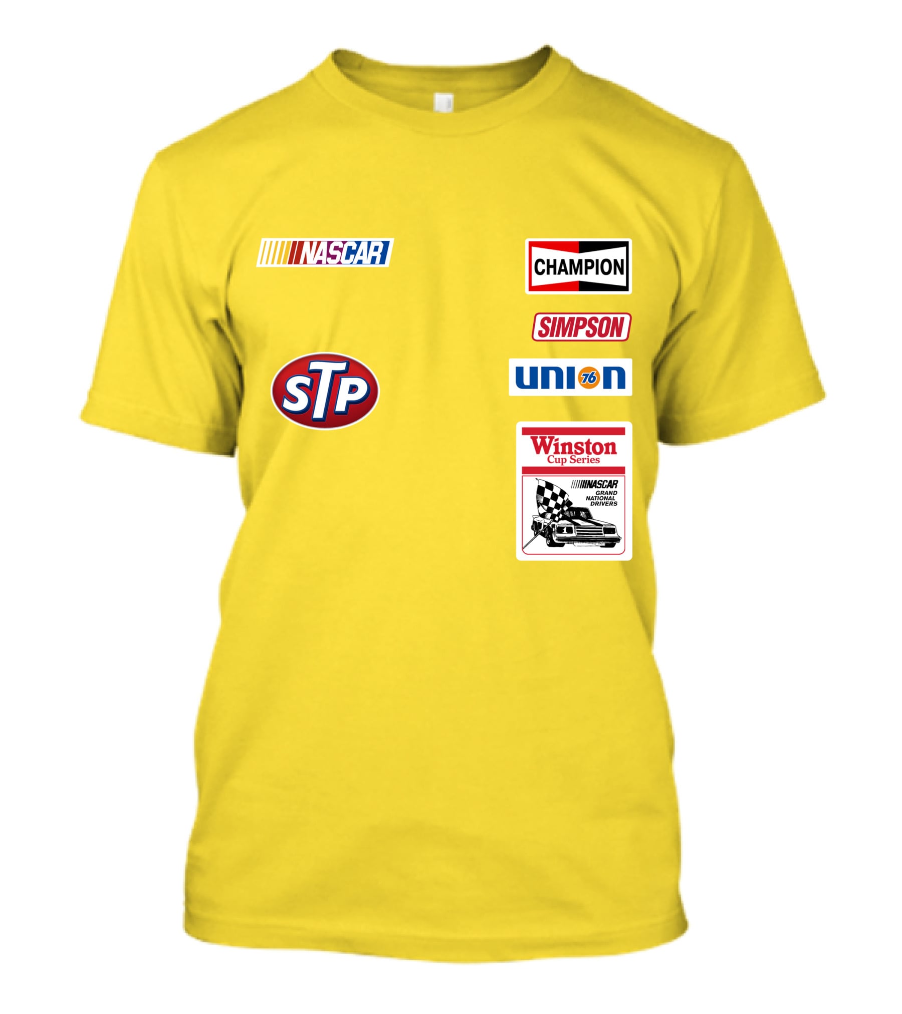 NASCAR STP Champion Simpson Union 76 Winston Cup Series Yellow Suit T-Shirt