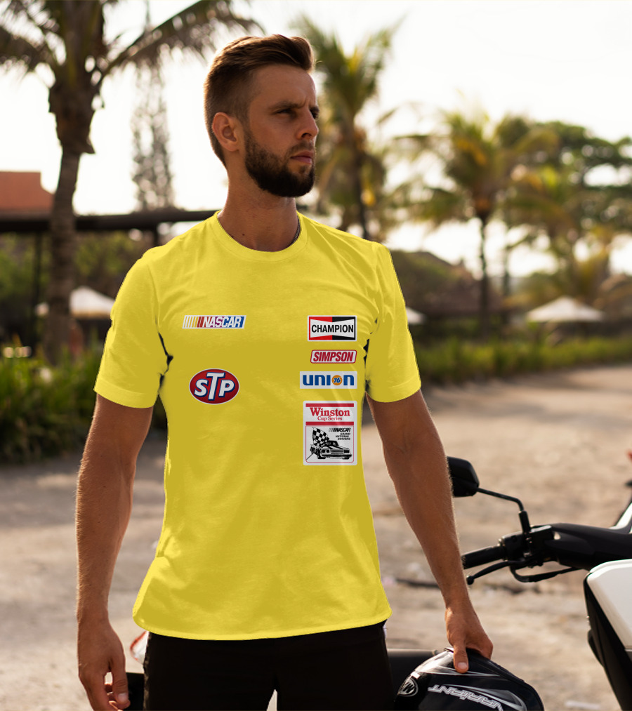 NASCAR STP Champion Simpson Union 76 Winston Cup Series Yellow Suit T-Shirt
