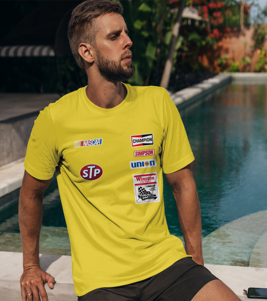 NASCAR STP Champion Simpson Union 76 Winston Cup Series Yellow Suit T-Shirt