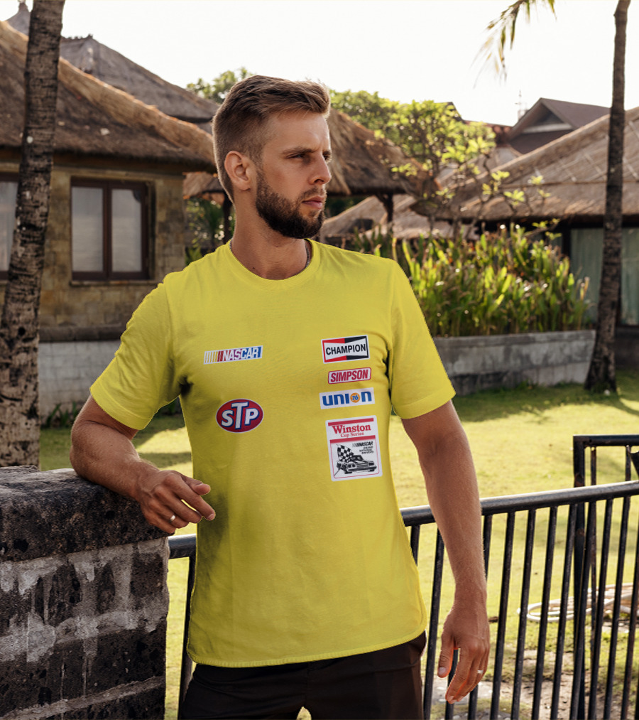 NASCAR STP Champion Simpson Union 76 Winston Cup Series Yellow Suit T-Shirt