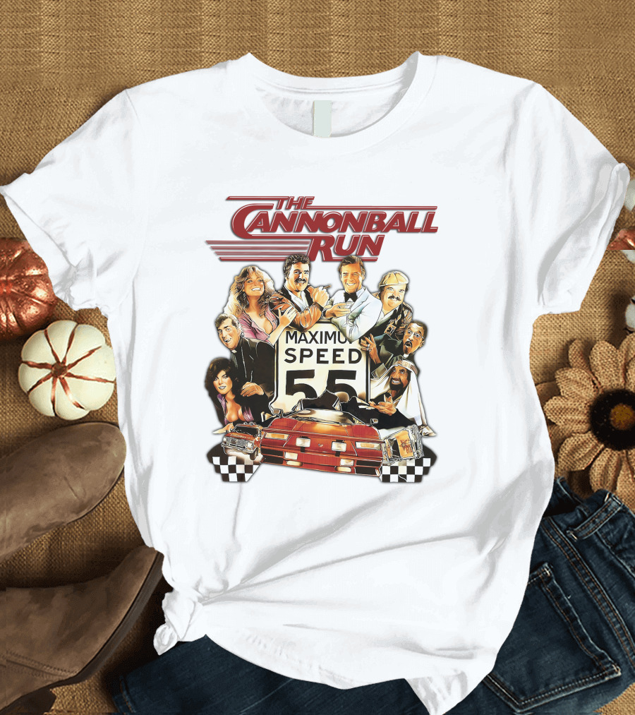 The Cannonball Run Maximum Speed 55 Red Car Racing Adventure T-Shirt