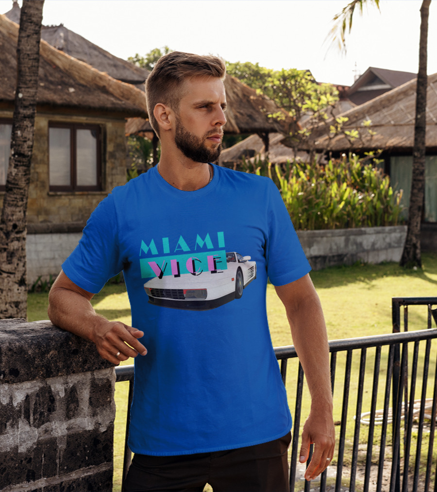 Miami Vice Retro Car T-Shirt