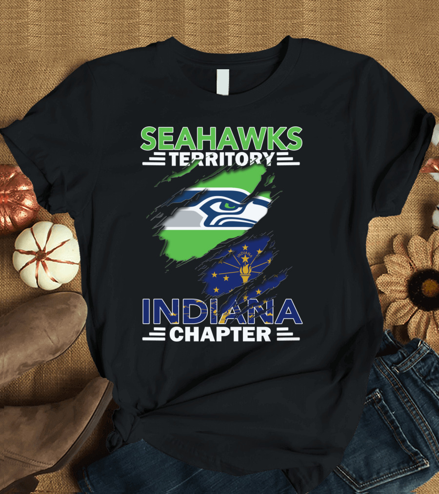 SEATTLE SEAHAWKS TERRITORY INDIANA CHAPTER FLAG T-Shirt