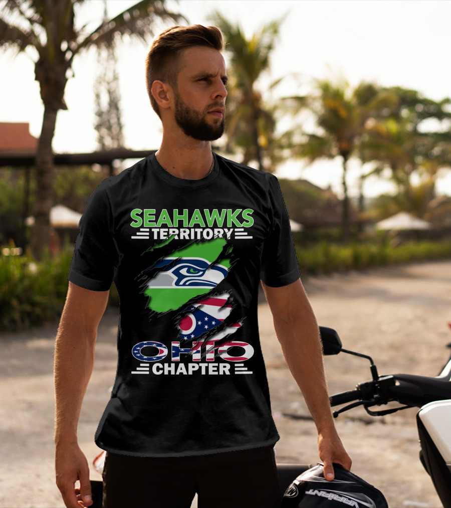 Seahawks Territory Ohio Chapter Flag Scratch T-Shirt