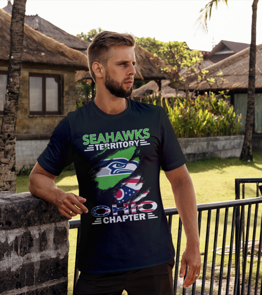 Seahawks Territory Ohio Chapter Flag Scratch T-Shirt