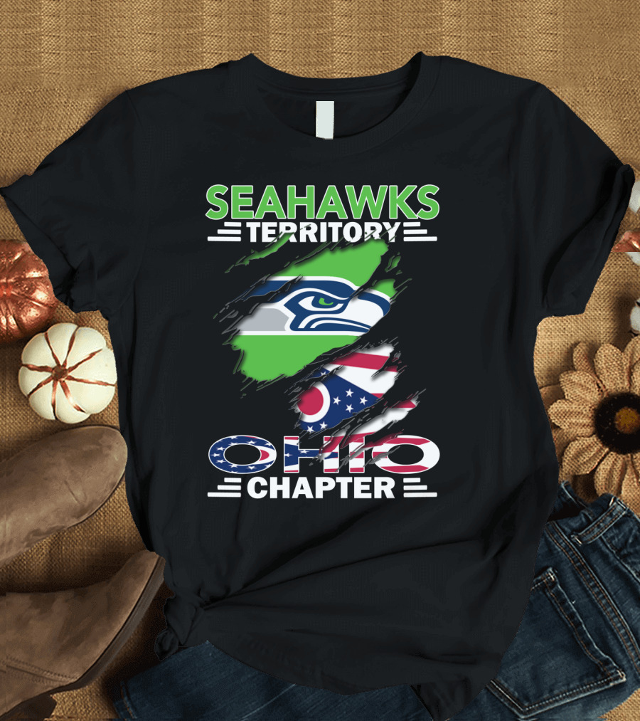 Seahawks Territory Ohio Chapter Flag Scratch T-Shirt