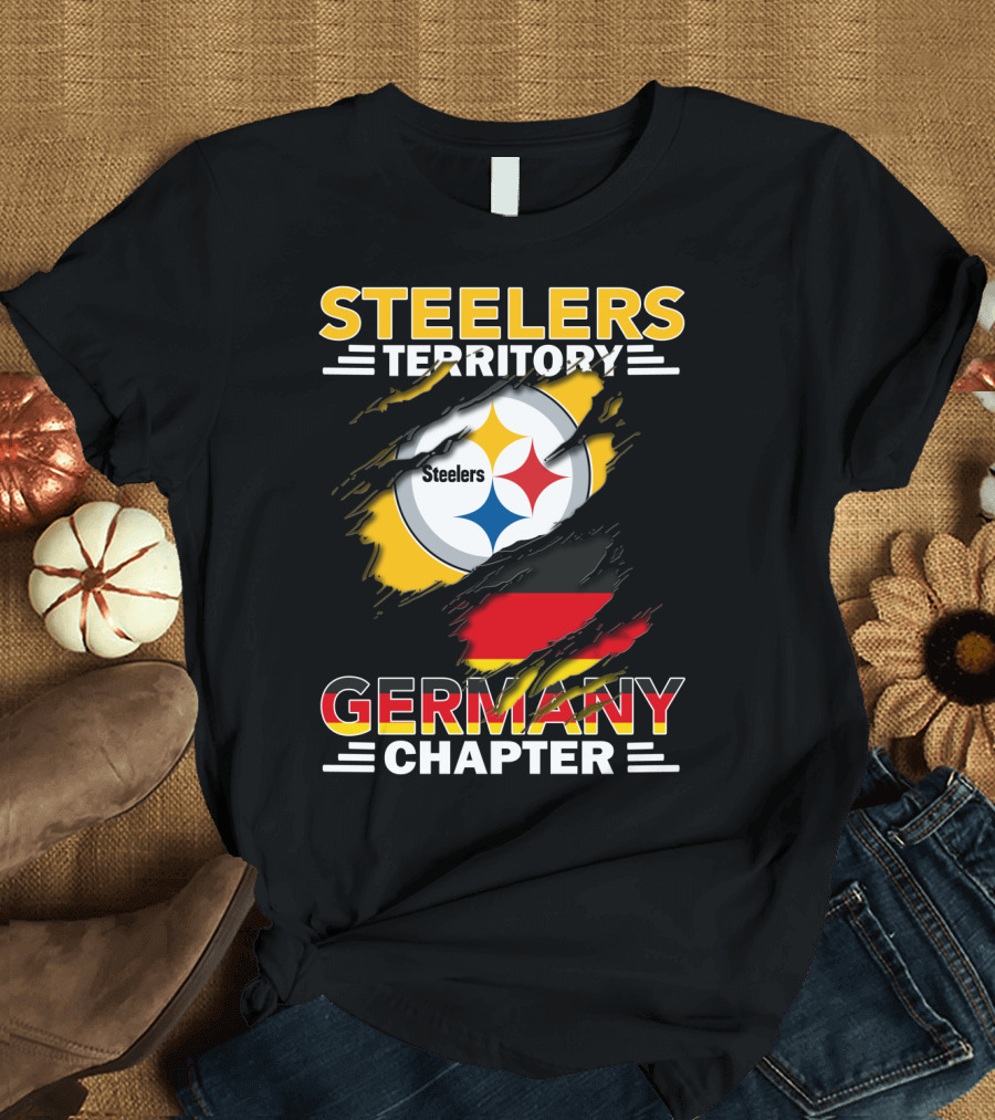 Steelers Territory Germany Chapter Logo with Flag Elements T-Shirt