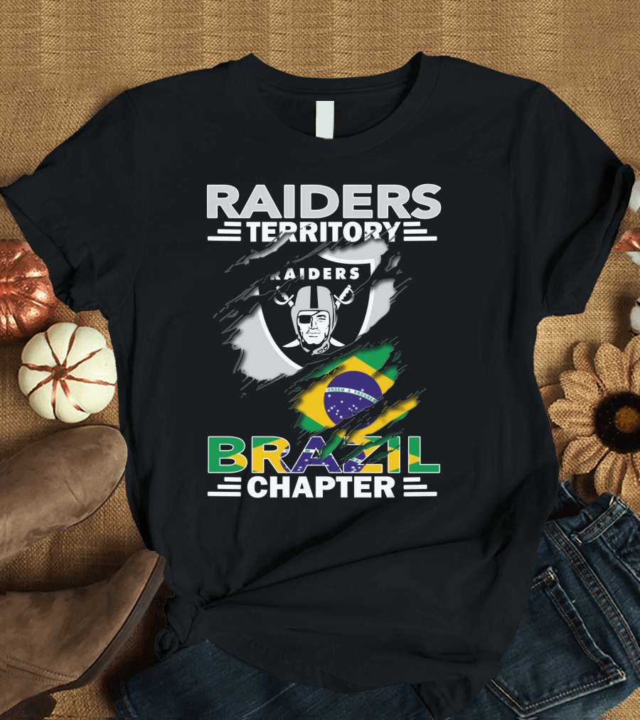 Raiders Territory Brazil Chapter Flag And Shield Mashup T-Shirt