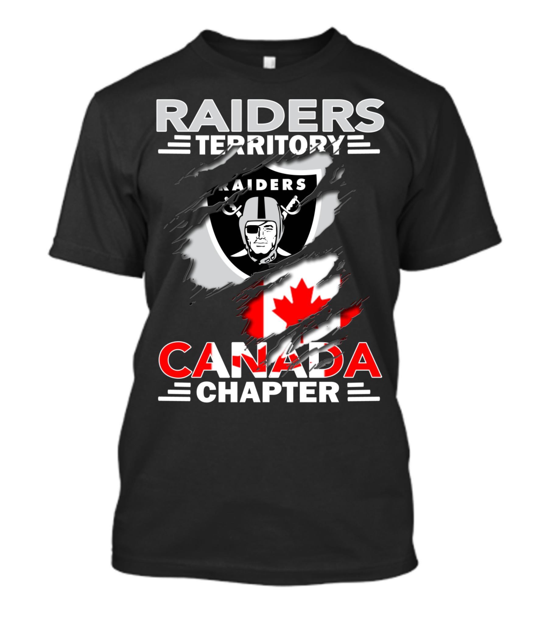 Raiders Territory Canada Chapter Flag And Logo Fusion T-Shirt
