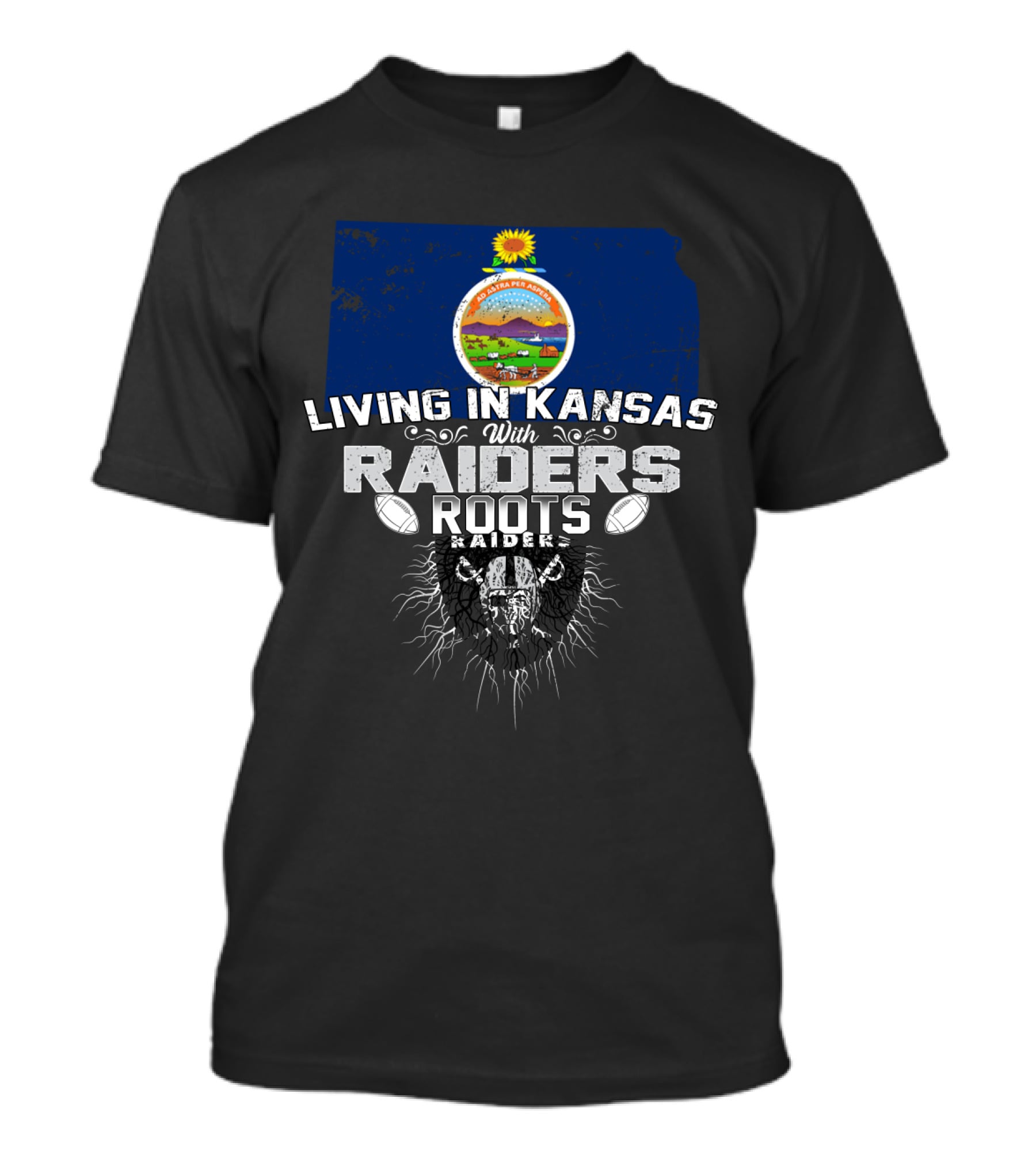 Living In Kansas With Raiders Roots T-Shirt
