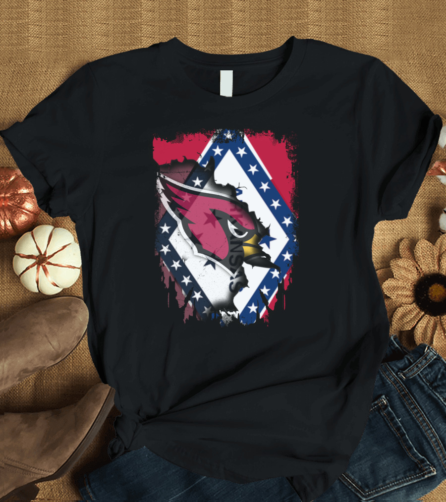 Together Arkansas Cardinals Flag Fusion T-Shirt