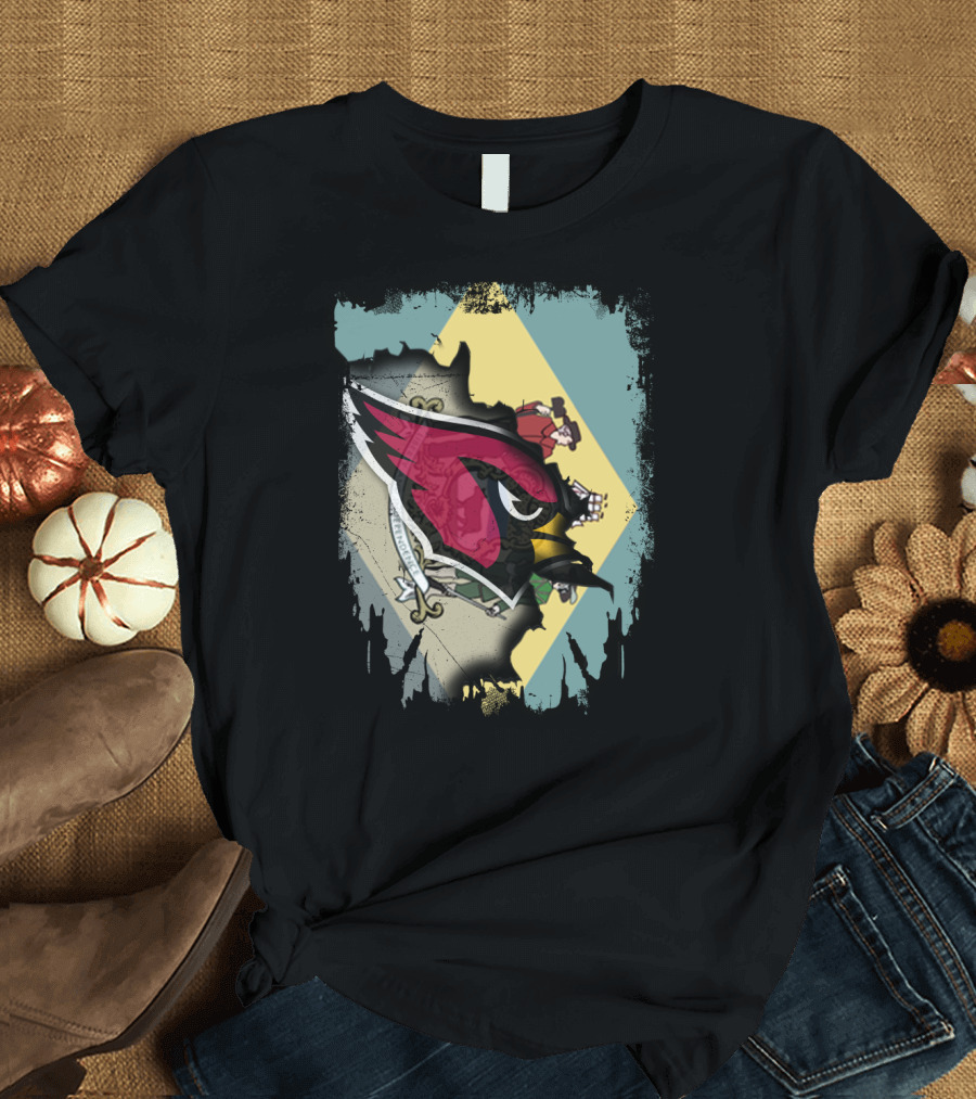 Delaware Flag With Cardinals Team Iconic T-Shirt