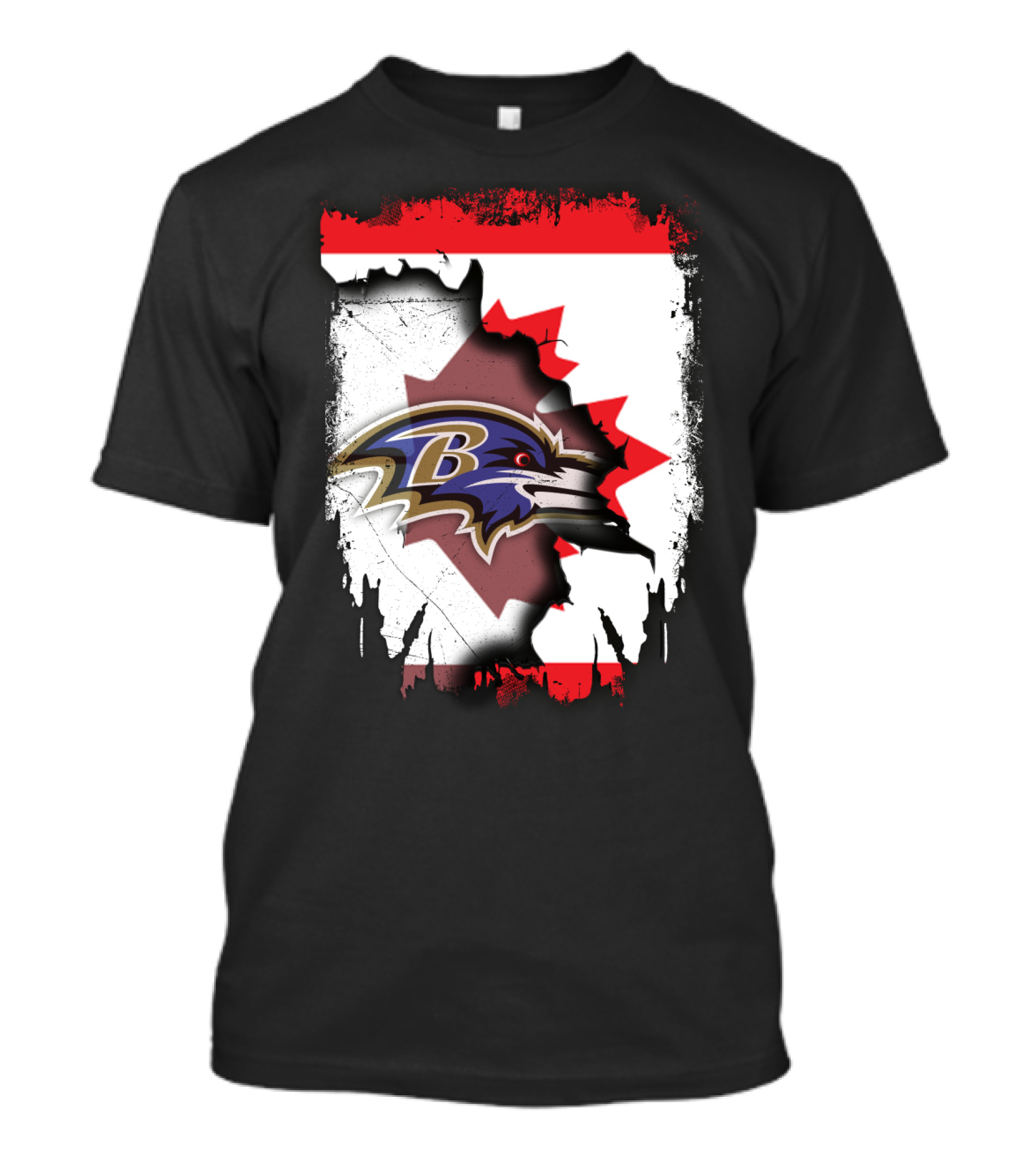 Together Canada Baltimore Ravens Logo Canadian Flag T-Shirt
