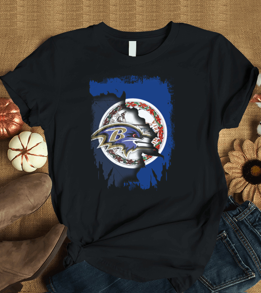 Baltimore Ravens Virginia State Pride Collaboration T-Shirt