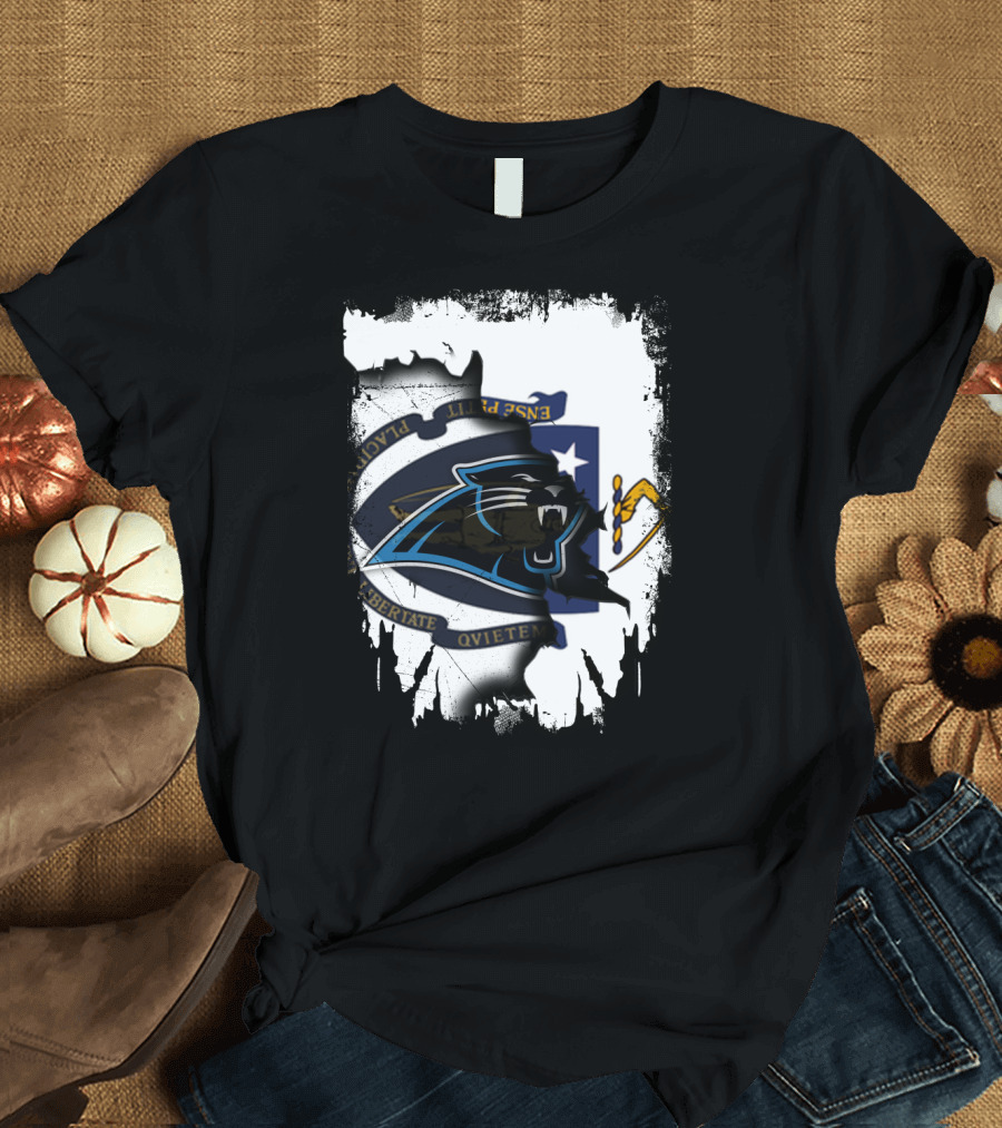 Together Massachusetts Patriots Emblem With Panther T-Shirt