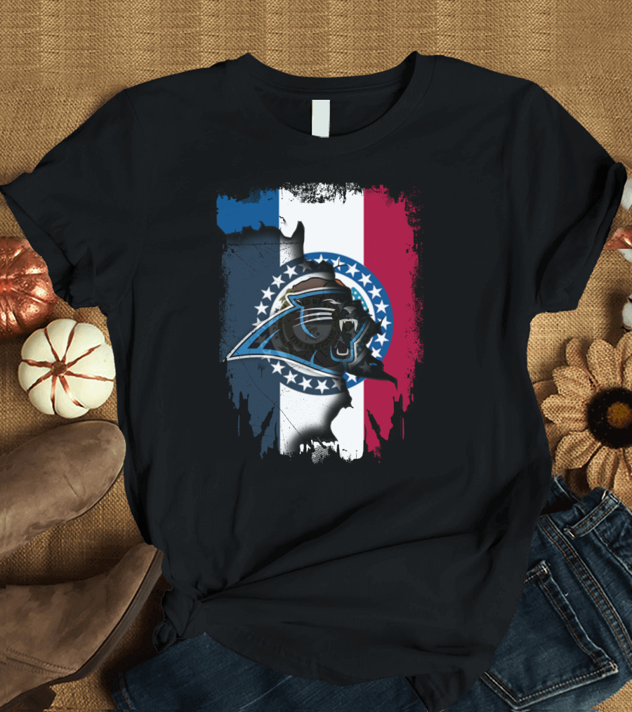Together Missouri with Panthers Flag Design Stars and Claws T-Shirt