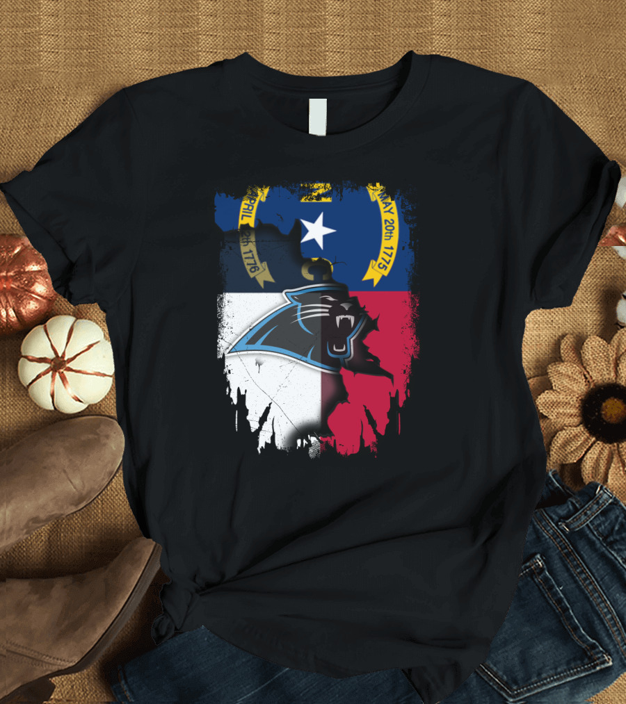 Together North Carolina With Panthers State Flag April 1776 May 1775 T-Shirt