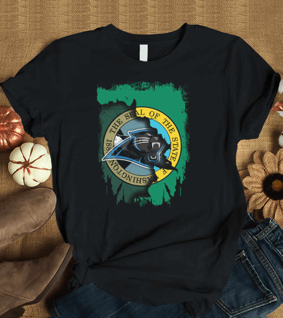 The Seal of the State of Washington with Carolina Panthers T-Shirt