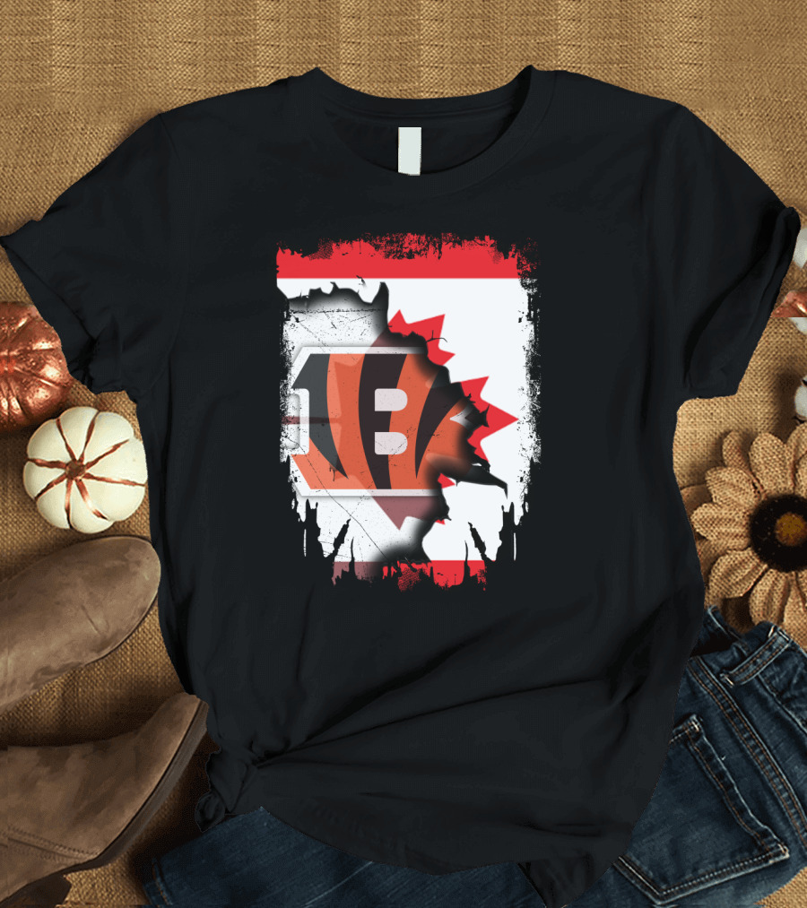 Together Canada with Cincinnati Bengals Flag Fusion T-Shirt
