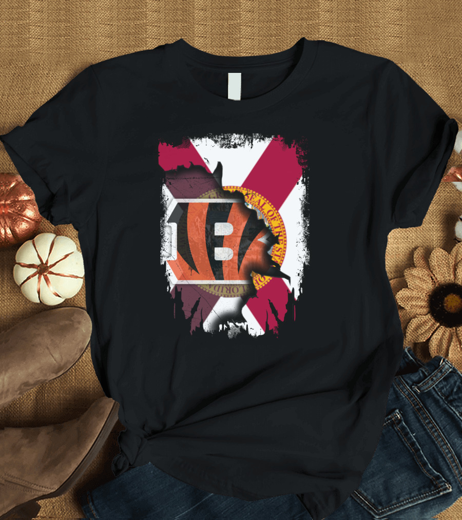 Florida State Seal and Bengals NFL Team Mashup T-Shirt