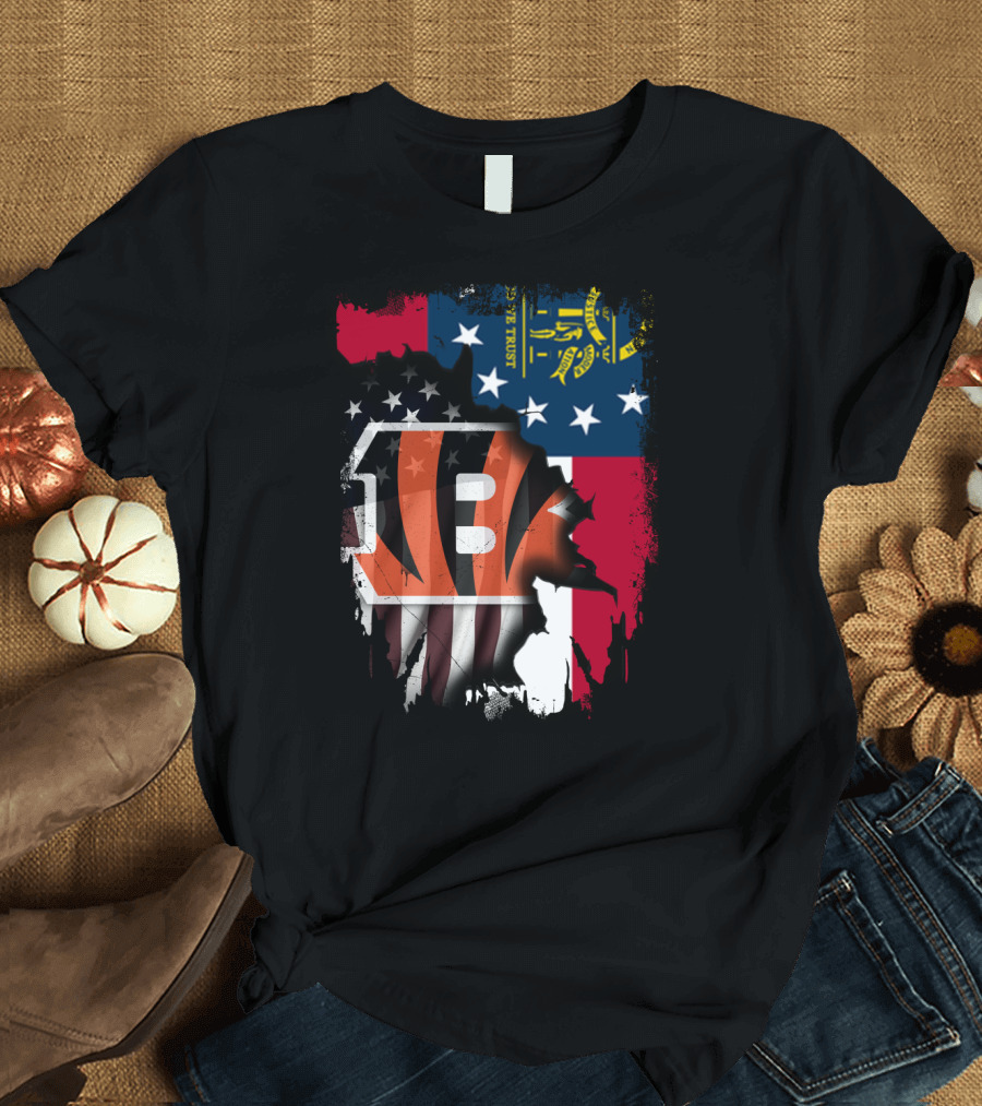 Georgia Flag and Bengals Logo Together T-Shirt