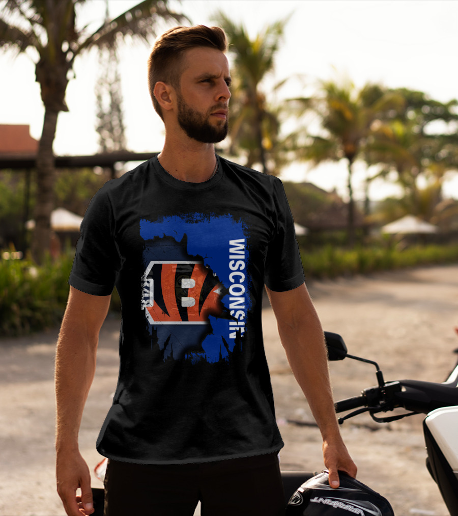 Wisconsin Pride With Cincinnati Bengals Logo Integration T-Shirt