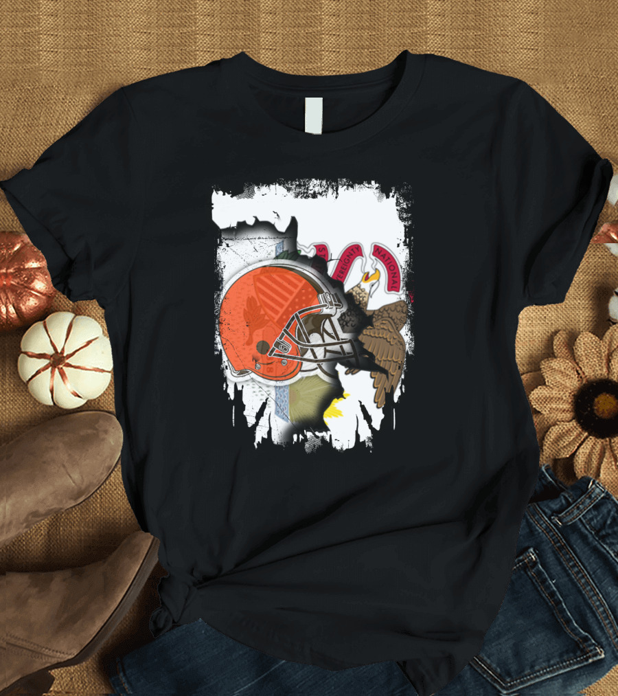 Together Illinois Integrity With Browns Helmet Eagle T-Shirt