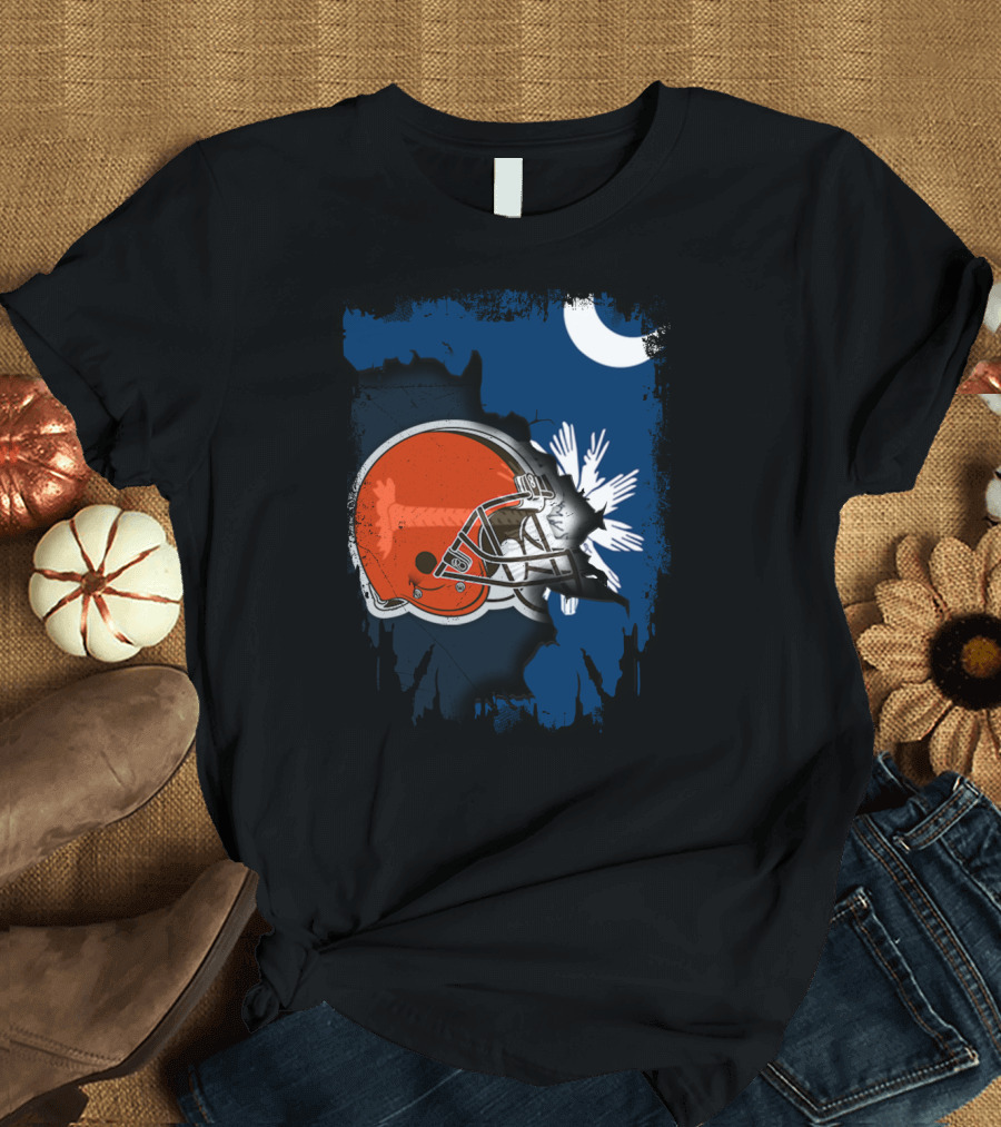 Together South Carolina Browns Helmet Palmetto Crescent Moon T-Shirt