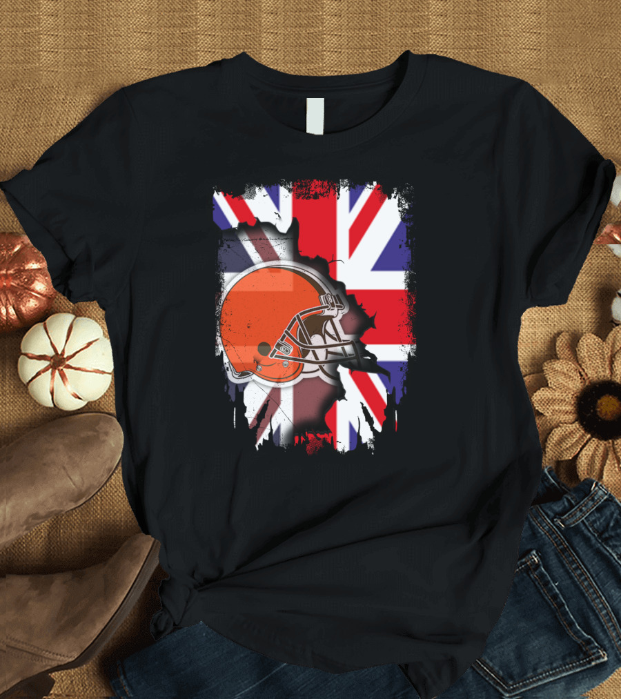 Together United Kingdom Cleveland Browns Helmet Union Jack T-Shirt
