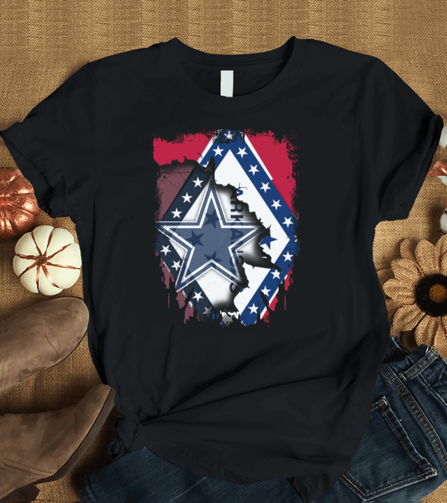 Arkansas Flag with Dallas Cowboys Star T-Shirt