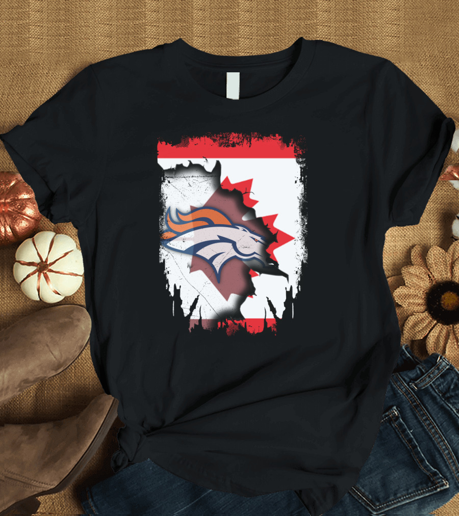 Together Canada Broncos Maple Leaf Flag NFL T-Shirt