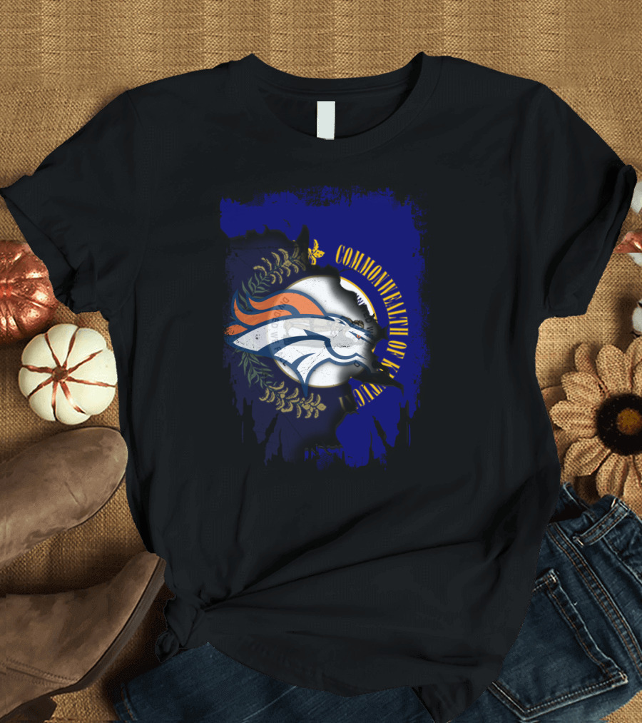 Commonwealth of Kentucky with Broncos Logo Fusion T-Shirt