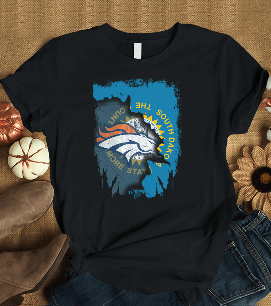 South Dakota Flag with Broncos T-Shirt