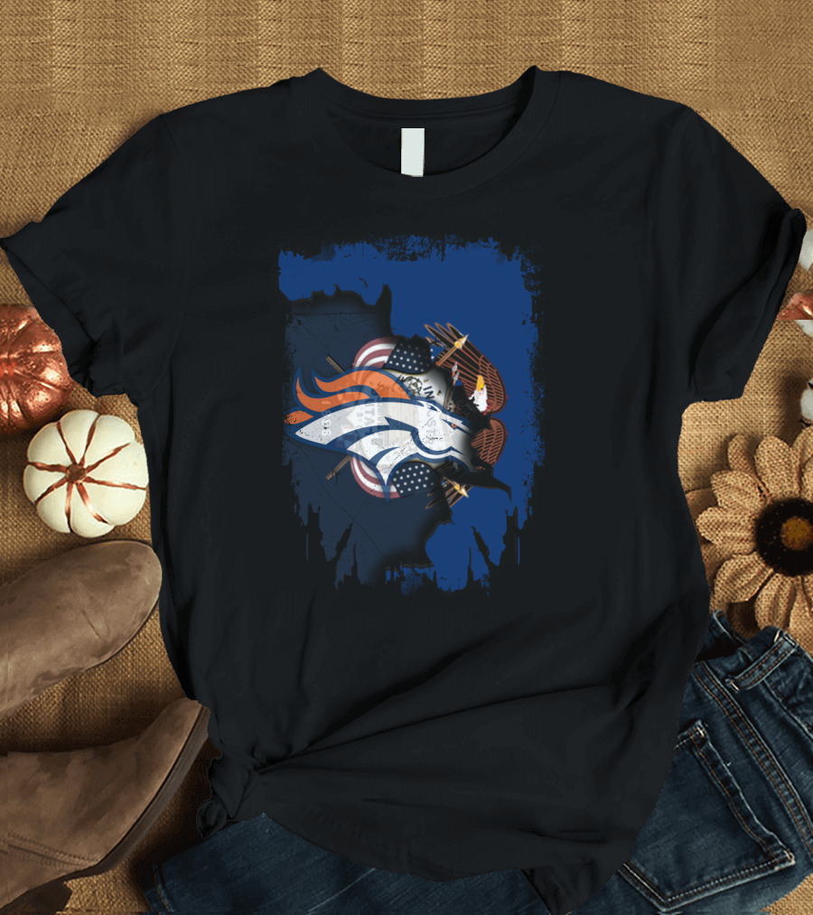 Together Utah with Broncos American Eagle and Flag T-Shirt