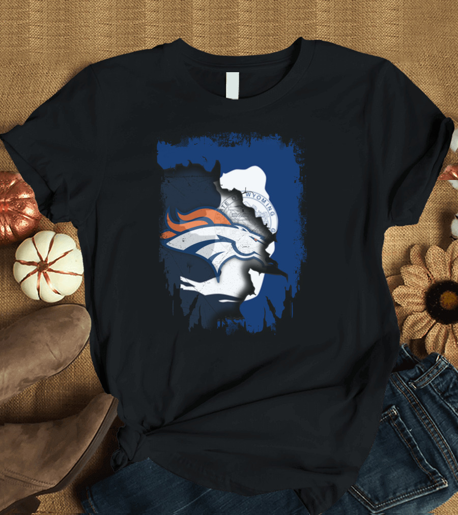 Wyoming United with Denver Broncos Iconic Emblem T-Shirt