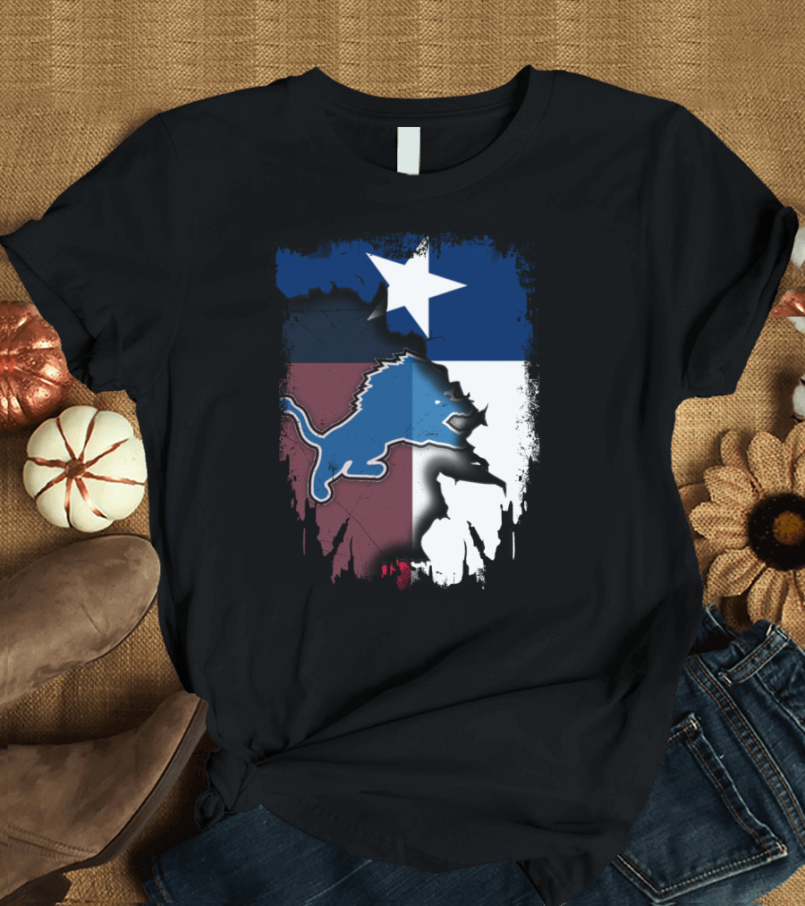Together Texas Pride with Detroit Lions Emblem T-Shirt