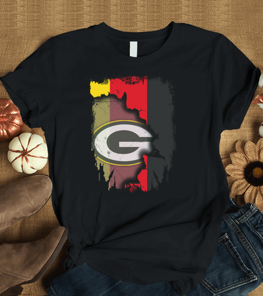 Germany and Packers United Flag Fusion T-Shirt