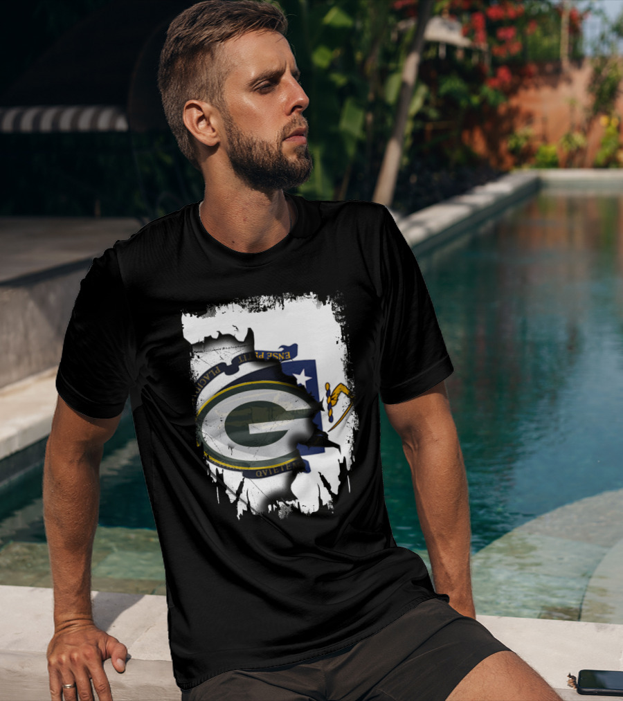 Massachusetts Pride With Packers Logo Integration T-Shirt