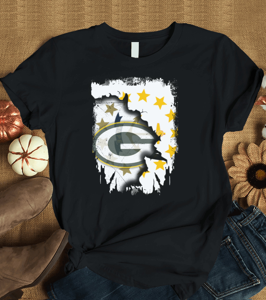 Together Rhode Island With Packers Stars Logo Fusion T-Shirt