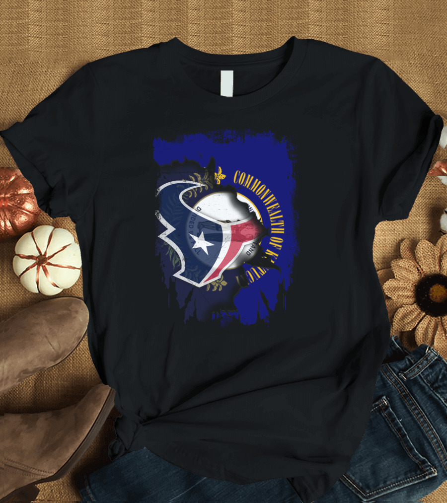Commonwealth of Kentucky with Texas Football Emblem T-Shirt