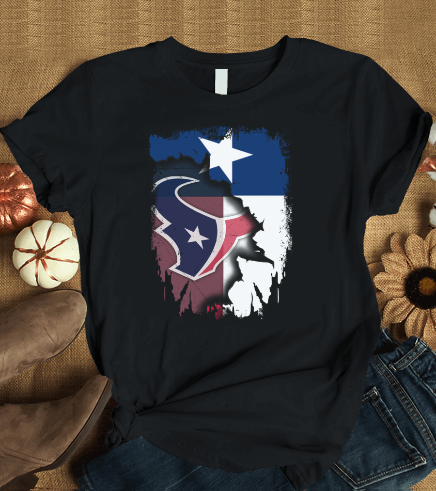 Texas Together Houston Texans Flag Star T-Shirt