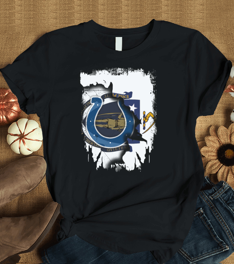 Massachusetts and Colts United with State Seal T-Shirt