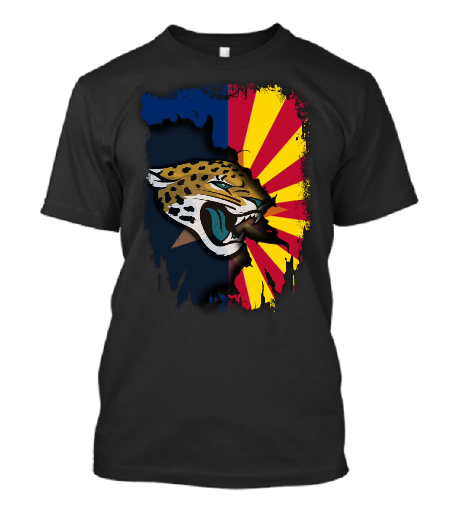 Arizona State Flag With Jaguars Team Logo Fusion T-Shirt