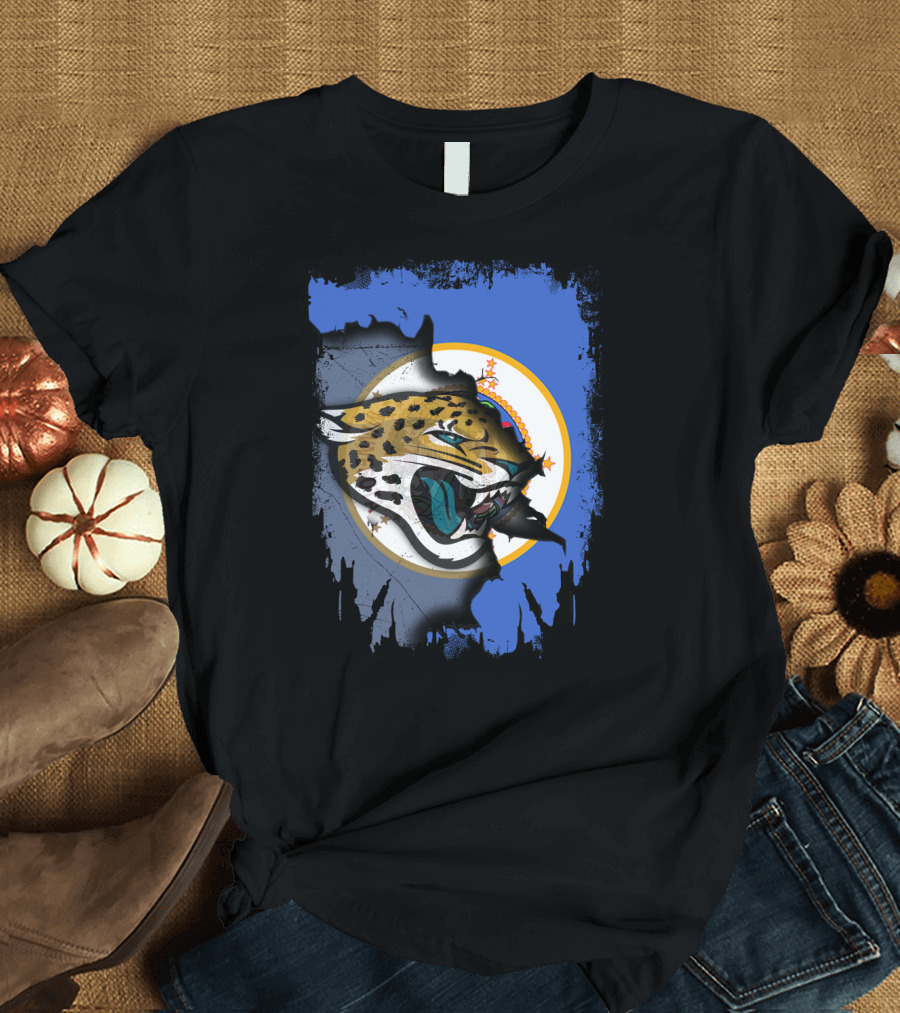Together Minnesota With Jaguars Emblem Against Blue Background T-Shirt